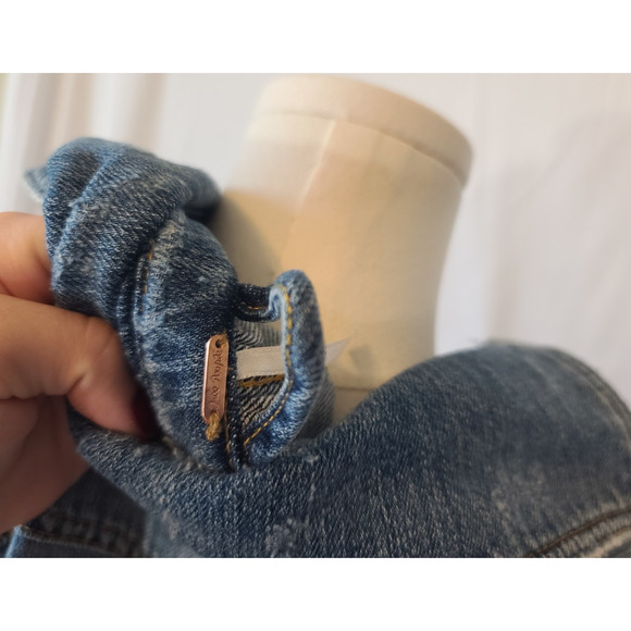 Free People Womens Moon Child Blue Denim Jean Jacket XS - Picture 7 of 7